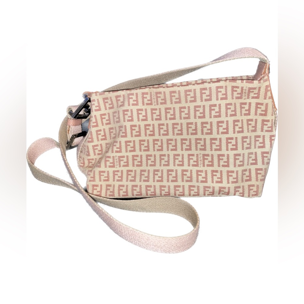 Fendi pink zucchino monogram canvas crossbody